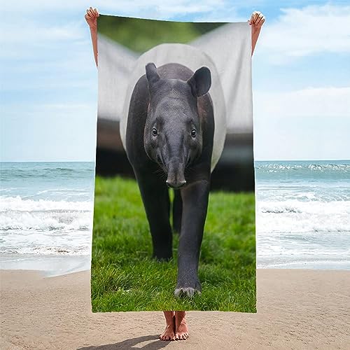 Strandtuch Groß 100x200 HellgrüNer Tapir Strandtuch Groß Mikrofaser Strandtuch HandtüCher Schnelltrocknend-Ultra Leicht Sandfreies Strandhandtuch StrandtüCher von SHUI