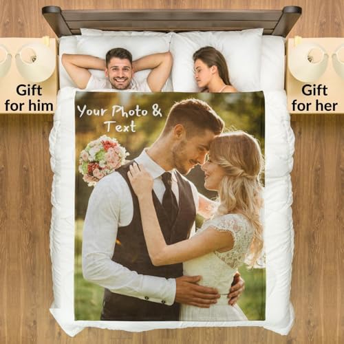 SHUIBIAN–Fotodecke Personalisierte Decke Mit Foto Gestalten Sie mit Ihrem eigenen Bild– Kuscheldecke Personalisiert–Premiumqualität Fleecedecke von SHUIBIAN