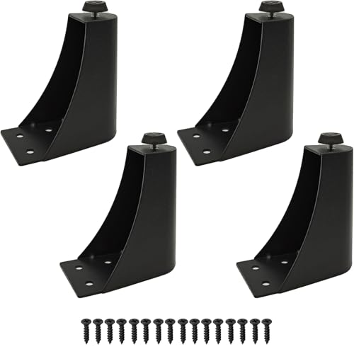SHUIOG 4 Stück Metall Möbelfüße Schwarz 15cm Tv Lowboard Möbelfüsse, Schrankfüße, DIY Tischbeine für Schrank, TV-Schränke, Schubladen, Nachttisch (Black, 12cm) von SHUIOG