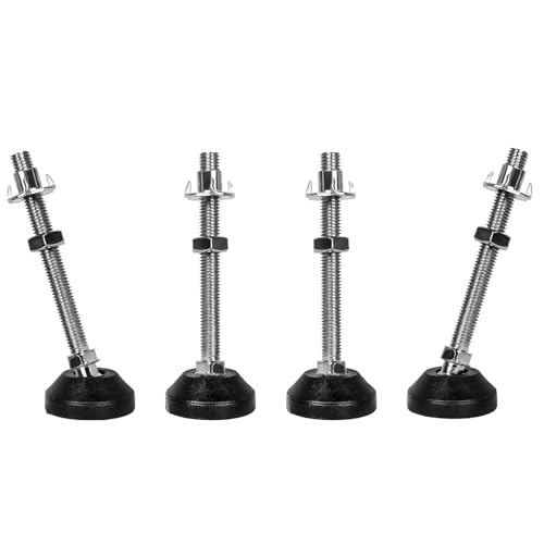 SHUIOG 4 Stück Stellfuß M8 x 100MM Einstellschraube, Möbelfuß Sockelfuß Kann Tragen Verstellbare Füße Stellschraube Stellteller Stellfuß Maximal 20 ° Neigung von SHUIOG