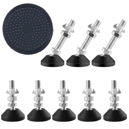 SHUIOG 4 Stück Stellfuß M8 x 40MM Einstellschraube, Möbelfuß Sockelfuß Kann Tragen Verstellbare Füße Stellschraube Stellteller Stellfuß Maximal 20 ° Neigung (8PCS M10 x 30mm x Ø40mm) von SHUIOG