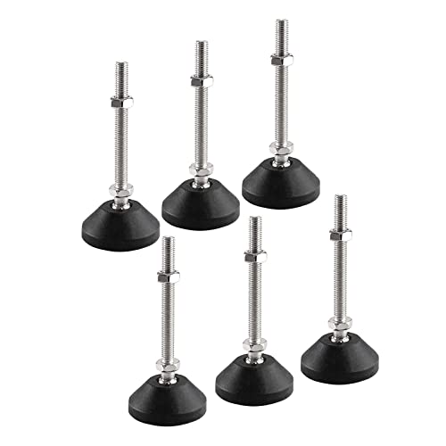 SHUIOG 4 Stück Stellfuß M8 x 40MM Einstellschraube, Möbelfuß Sockelfuß Kann Tragen Verstellbare Füße Stellschraube Stellteller Stellfuß Maximal 20 ° Neigung (6PCS M12 x 80mm x Ø40mm) von SHUIOG