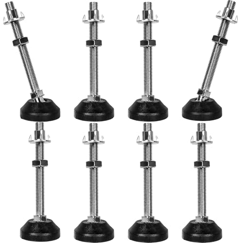 SHUIOG 8 Stück Stellfuß M10 x 100MM Einstellschraube, Möbelfuß Sockelfuß Kann Tragen Verstellbare Füße Stellschraube Stellteller Stellfuß Maximal 20 ° Neigung (8PCS M10 x 100mm x Ø40mm) von SHUIOG