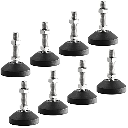 SHUIOG 8 Stück Stellfuß M12 x 50MM Einstellschraube, Möbelfuß Sockelfuß Kann Tragen Verstellbare Füße Stellschraube Stellteller Stellfuß Maximal 20 ° Neigung (8PCS M12 x 50mm x Ø40mm) von SHUIOG