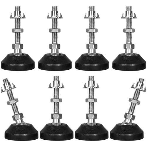 SHUIOG 8 Stück Stellfuß M8 x 50MM Einstellschraube, Möbelfuß Sockelfuß Kann Tragen Verstellbare Füße Stellschraube Stellteller Stellfuß Maximal 20 ° Neigung von SHUIOG