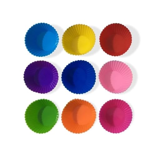 12 Stück weiche Silikon-Kuchenform 6 Farben Muffinform Schokoladenform Cupcake Backform von SHUIXIAYUE