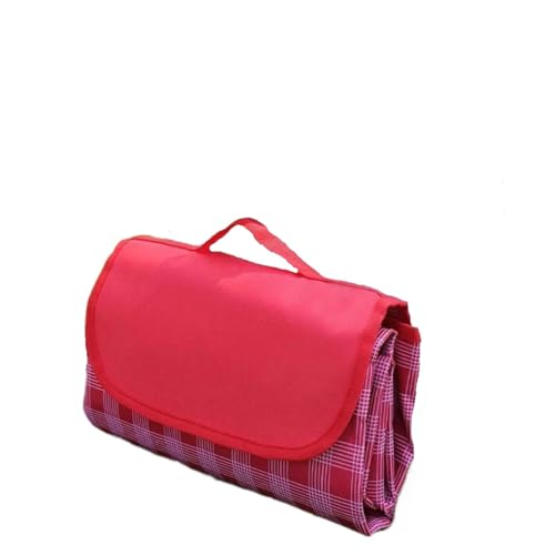 SHUIXIAYUE Tragbare Picknickdecke für den Außenbereich, 3 Größen, wasserdicht, Strandkissen, Matte, Babyschlafmatte, feuchtigkeitsbeständig, kariert, Multiplayer-Camping-Matte (rot, 150 x 100 cm) von SHUIXIAYUE