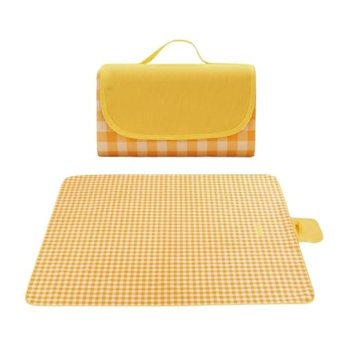 SHUIXIAYUE Tragbare faltbare Outdoor-Picknick-Camping-Matte, feuchtigkeitsbeständig, kleines frisches Blumenmuster, Retro-Picknickmatte, Gelb von SHUIXIAYUE