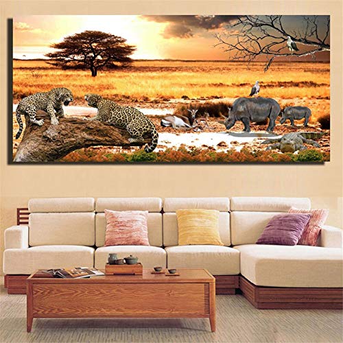 5D Diamant Painting Bilder Grünlandtiere Diamant Malerei DIY Diamond Painting Kinder Kits full Drill Malen Nach Zahlen Groß Daiments painting für Geschenk Home Wall Décor-Square drill,60x180cm von SHUIYAZI