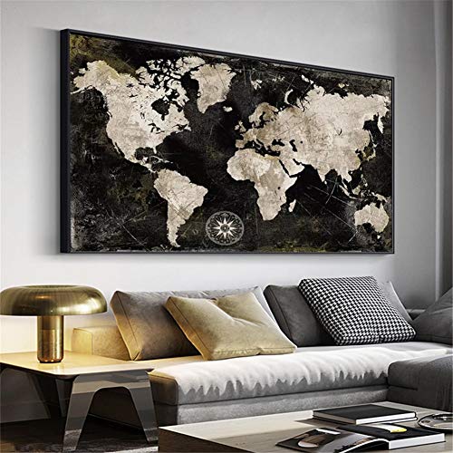 5D Diamant Painting Bilder Weltkarte Diamant Malerei DIY Diamond Painting Kits full Drill Malen Nach Zahlen Erwachsene Kinder Groß Daiments painting für Geschenk Home Wall Décor-Square drill, 70x90cm von SHUIYAZI