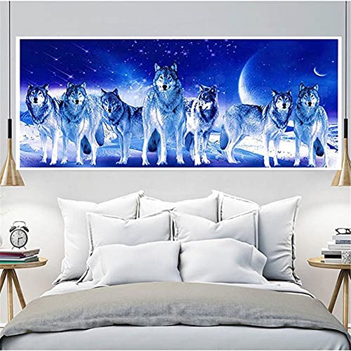 5D Diamant Painting Bilder Wölfe Diamant Malerei DIY Diamond Painting Kits full Drill Malen Nach Zahlen Erwachsene Kinder Groß Daiments painting für Geschenk Home Wall Décor-Square_drill_80x220cm von SHUIYAZI