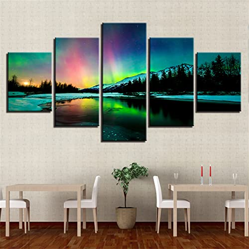 5D Diamond Painting Set Voll 5-Teilig Kombination Diamant Malerei Bilder DIY Diamant Painting Full Erwachsene Kinder Groß Strass Stickerei Kreuzstich Wand Deko Geschenk(Aurora )-Square drill,Size1 von SHUIYAZI