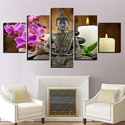 5D Diamond Painting Set Voll 5-Teilig Kombination Diamant Malerei Bilder DIY Diamant Painting Full Erwachsene Kinder Groß Strass Stickerei Kreuzstich Wand Deko Geschenk(Buddha )-Round drill,Size1 von SHUIYAZI