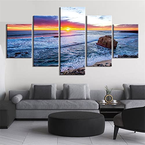 5D Diamond Painting Set Voll 5-Teilig Kombination Diamant Malerei Bilder DIY Diamant Painting Full Erwachsene Kinder Groß Strass Stickerei Kreuzstich Wand Deko Geschenk(Strand )-Square drill,Size3 von SHUIYAZI