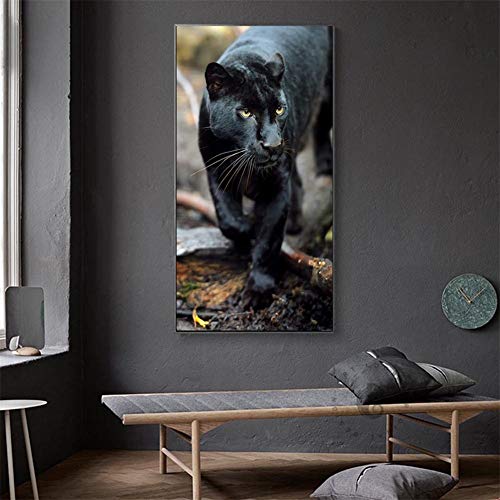 DIY 5D Diamond Painting Bilder Set Full Groß Diamant Painting Vollbohrer Kit Erwachsene Kinder Strass Stickerei Kreuzstich Arts Craft Malerei zubehör für Home Wand Decor(Schwarzer Panther),70x140cm von SHUIYAZI