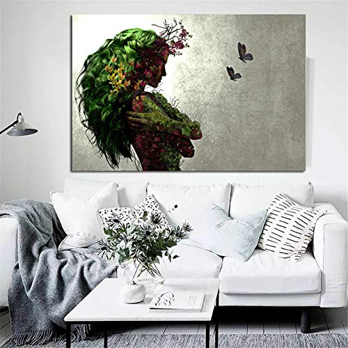 Diamant Painting Bilder Groß DIY 5D Diamant Malerei Vollbohrer Kits Diamond Painting Full Set Erwachsene Kinder Diamant Gemälde Malen nach Zahlen Kit Mosaik Gemälde(Blumengöttin)-Square drill,30x60cm von SHUIYAZI