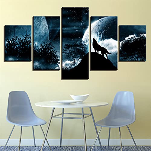 SHUIYAZI 5D Diamond Painting Set Voll 5-Teilig Kombination Diamant Malerei Bilder DIY Diamant Painting Full Erwachsene Kinder Groß Strass Stickerei Kreuzstich Wand Deko Geschenk(Planet Wolf),Size1 von SHUIYAZI