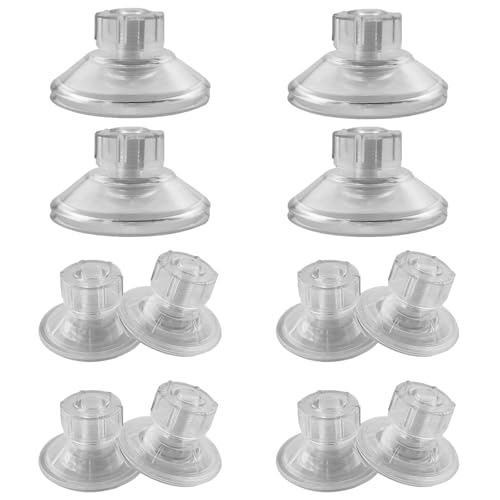 12 Stück Vielseitige SaugnäPfe, FenstersaugnäPfe, Extra Starke Transparente PVC-SaugnäPfe, Thread Transparent Suction Cups, GlassaugnäPfe, (2 GrößEn 45 Mm X 8 StüCk/65 Mm X 4 StüCk) von SHUIYUE