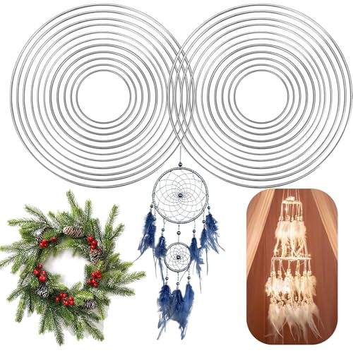 22 Stück Metallringe Drahtringe Deko Ringe Makramee Zubehör Ringe zum Basteln Aufhängen Traumfänger DIY Floral Hoop Wandbehang Handwerk Floristik Hochzeitskranz (4/5/6/7/8/10/12/14/16/18/20cm) 22 Stück Metallringe Drahtringe Deko Ringe Makramee Zubehör Ringe zum Basteln Aufhängen Traumfänger DIY Floral Hoop Wandbehang Handwerk Floristik Hochzeitskranz (4/5/6/7/8/10/12/14/16/18/20cm) von SHUIYUE