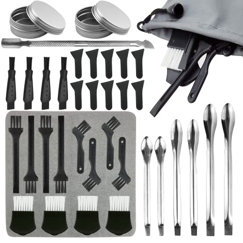 Pollenschaber-Set für Schleifmaschine, inklusive Kunststoff-Reinigungsbürste, Pollenschaber, Edelstahlspatel, Mikroschaufel und Aluminium-Blechdosen, 38-teilig von SHUIYUE