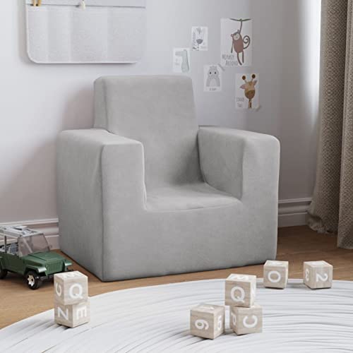 SHUJING Kindersofa, Mini Sofa, Sofa Klein, Couch, Kindercouch, Kinderzimmer Möbel, Kleine Couch, Kuschelecke, Mini Sofa for Kids, Hellgrau Weich Plüsch von SHUJING