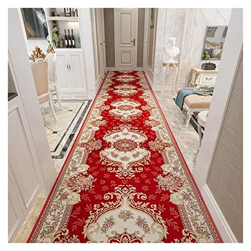 Läuferteppiche, Korridor-Teppich, rutschfester Teppich, modern, große Qualität, kann geschnitten werden, rutschfest, Flur, Boden, langer Läufer, Teppich, anpassbar (Farbe: Rot, Größe: 1,2 x 1 m) von SHUKUILIUDT