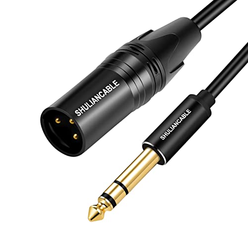 SHULIANCABLE XLR auf Klinke 6,35 mm, 3-pol XLR Kabel Verbindungskabel Patchkabel Stecker auf Stecker für Mixer, Mikrofone, DJ, Heimkinogeräte, Bühne (Male, 3M) von SHULIANCABLE