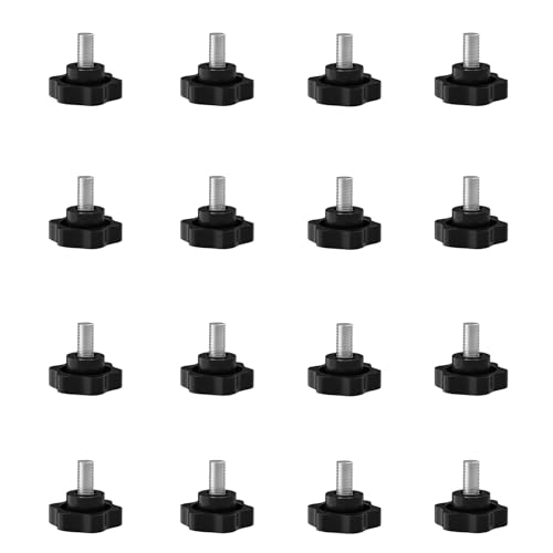 SHULLIN 16 Stück M4 Sternkopfschraube Sterngriffschraube Rändelschraube Sternschraube Sterngriff Schrauben Sterngriff Gewinde Klemmknopf für Maschine Industrie Ausrüstung (M4x10mm) von SHULLIN