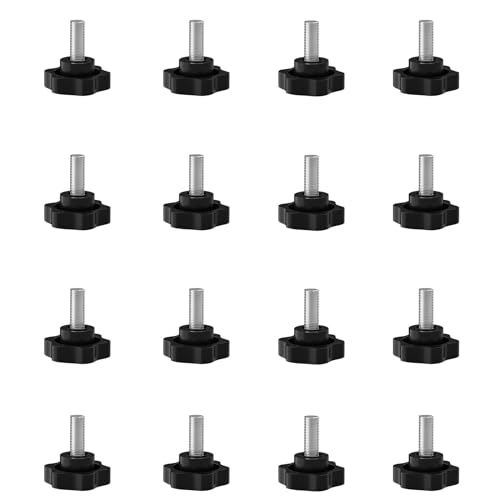SHULLIN 16 Stück M4 Sternkopfschraube Sterngriffschraube Rändelschraube Sternschraube Sterngriff Schrauben Sterngriff Gewinde Klemmknopf für Maschine Industrie Ausrüstung (M4x16mm) von SHULLIN