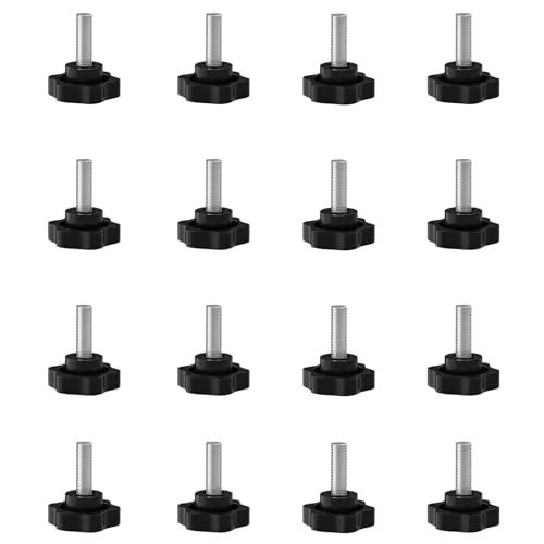 SHULLIN 16 Stück M4 Sternkopfschraube Sterngriffschraube Rändelschraube Sternschraube Sterngriff Schrauben Sterngriff Gewinde Klemmknopf für Maschine Industrie Ausrüstung (M4x20mm) von SHULLIN