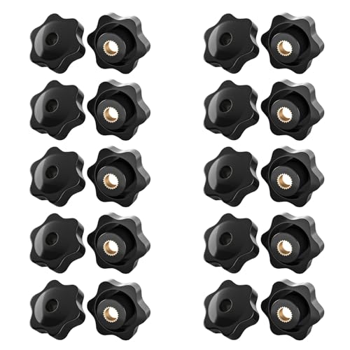SHULLIN 20 Stück Sterngriffmutter M5 Klemmknopf Sterngriff Rändelmutter Schwarz Kunststoff Griffmuttern Rändelgriffmuttern M5 × 25mm Sternkopf für Mechanische Industrie Elektronischen Geräten SHULLIN 20 Stück Sterngriffmutter M5 Klemmknopf Sterngriff Rändelmutter Schwarz Kunststoff Griffmuttern Rändelgriffmuttern M5 × 25mm Sternkopf für Mechanische Industrie Elektronischen Geräten von SHULLIN