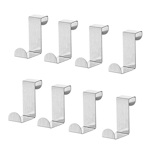 SHULLIN 8er Set Türhaken zum Einhängen Kleiderhaken Tür Edelstahl Türhaken wendbare Haken Door Hook Türhaken Kleiderbüge Reversible Haken Ohne Bohren für Schrankschrank und Zimmertür von SHULLIN