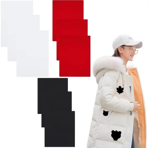 SHULLIN 9 Stück Nylon Reparatur Patches Selbstklebende Nylon Patches Reparatur Flicken Selbstklebend Stoff Patch Wasserdicht Reparaturflicken Stoffreparatur Flicken(schwarz,weiß,rot) von SHULLIN