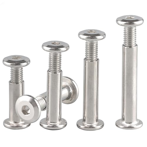 SHUNCHG 10 Stück Verbindungsschrauben Möbelschrauben M6x30mm Hülsenschrauben mit Innensechskant,Edelstahl A2 V2A Schrankverbinder, Möbelverbinder Hülsenmutter für Möbeln,Schränken von SHUNCHG