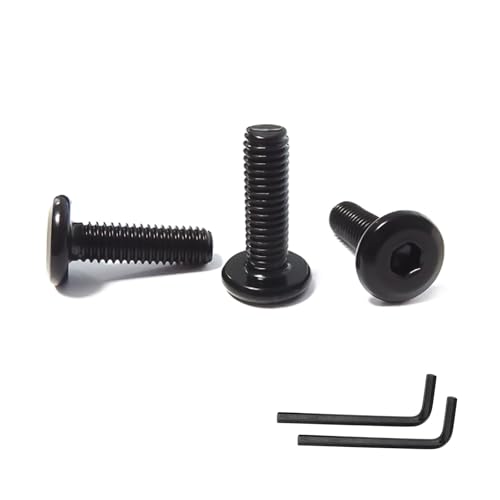 SHUNCHG 20 Stück M8 x 25 Schrauben, Flachkopfschrauben M8 Innensechskant Edelstahl A2 V2A, Linsenkopfschrauben Vollgewinde Schwarzes Oxid mit 2 Stück Hex Key von SHUNCHG