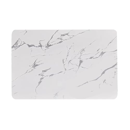 SHUNCHG Kaffeematten Abtropffläche Geschirr Abtropfmatte für die Küche,40x60mm Superabsorber Kieselgur Abtropfmatten,Weißer Marmor Sofortige Trocknung Abtropfmatte von SHUNCHG