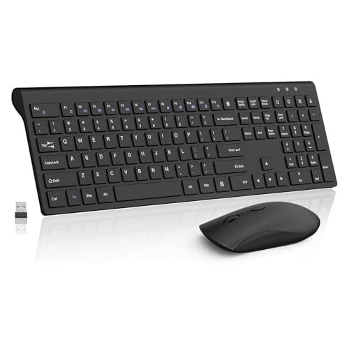 SHUNJINRUN Kabellose Maus und Tastatur-Kombination, Full-Size Computertastatur mit Taschenrechner-Taste, 2.4G Wireless, 2400 DPI Maus, für Laptop, PC SHUNJINRUN Kabellose Maus und Tastatur-Kombination, Full-Size Computertastatur mit Taschenrechner-Taste, 2.4G Wireless, 2400 DPI Maus, für Laptop, PC von SHUNJINRUN