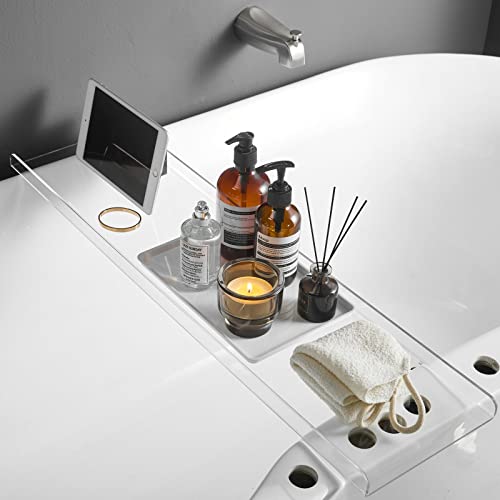 Transparentes Badewannen-Tablett, Badewannenregal, Luxus-Badezimmer-Organizer, Tablet-Halterung, Acryl SHUNLI von SHUNLI