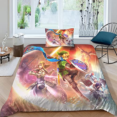 SHUNXIFQ The Legend of Zelda Betten Set Für Kinder Erwachsene Mädchen Bettbezug Set Bettwäsche Set Für Schlafzimmer, Weiche Bequemer Single（135x200cm） von SHUNXIFQ