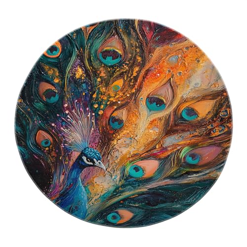 Peacock Round Area Teppiche 160cm - Boho Colorful Tail waschbarer Teppich für Schlafzimmer Eingangsbereich Wohnzimmer Esszimmer Badezimmer Klassenzimmer Peacock Round Area Teppiche 160cm - Boho Colorful Tail waschbarer Teppich für Schlafzimmer Eingangsbereich Wohnzimmer Esszimmer Badezimmer Klassenzimmer von SHUODAOCO