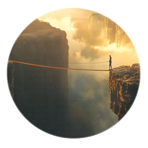 SHUODAOCO Abenteuerliches Design Soft Living Room Circular Teppiche 160cm - aufregender High Wire Walker Print Runder Teppich rutschfest für Balkon Nachttisch SHUODAOCO Abenteuerliches Design Soft Living Room Circular Teppiche 160cm - aufregender High Wire Walker Print Runder Teppich rutschfest für Balkon Nachttisch von SHUODAOCO