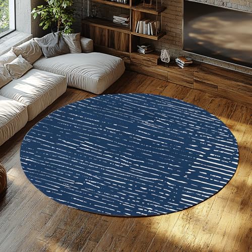 SHUODAOCO Blau Weiß Bereich Teppiche - Gestreifter Hintertür Teppich Waschbare Indoor Outdoor Fußmatten für Küche Eingangsbereich Terrasse Veranda Dekor 100cm von SHUODAOCO