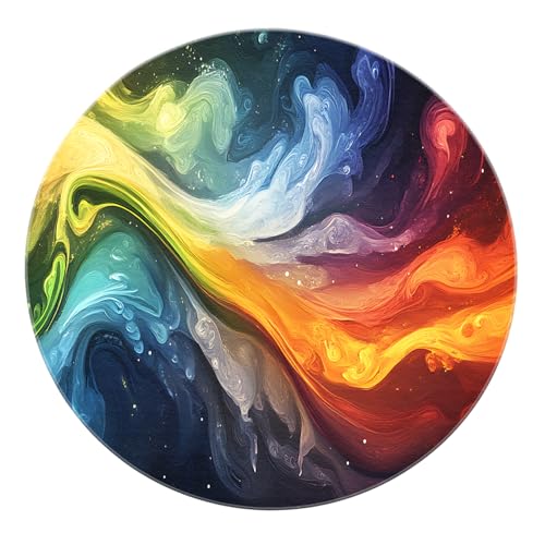 SHUODAOCO Cosmic Flow Runde Flächenteppiche - Farbe Wirbel Abstrakter flüssiger Teppich rutschfeste waschbare weiche Kreismatte für Wohnzimmer Schlafzimmer Eingangsbereich 100cm SHUODAOCO Cosmic Flow Runde Flächenteppiche - Farbe Wirbel Abstrakter flüssiger Teppich rutschfeste waschbare weiche Kreismatte für Wohnzimmer Schlafzimmer Eingangsbereich 100cm von SHUODAOCO