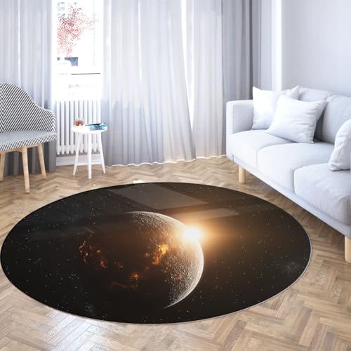 SHUODAOCO Cosmic Lava Planet Orange Black Circle Teppiche 200cm - Soft Shed Resistant Circular Teppich für Wohnzimmer Schlafzimmer Spielzimmer Arbeitszimmer Wintergarten SHUODAOCO Cosmic Lava Planet Orange Black Circle Teppiche 200cm - Soft Shed Resistant Circular Teppich für Wohnzimmer Schlafzimmer Spielzimmer Arbeitszimmer Wintergarten von SHUODAOCO