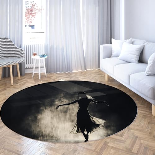 SHUODAOCO Dancing Silhouette Gästezimmer Kreis Türmatte 100cm - Eingangsbereich rutschfeste Faltbare runde Teppiche für das Wohnzimmer Nachttisch unter Tisch Flur SHUODAOCO Dancing Silhouette Gästezimmer Kreis Türmatte 100cm - Eingangsbereich rutschfeste Faltbare runde Teppiche für das Wohnzimmer Nachttisch unter Tisch Flur von SHUODAOCO