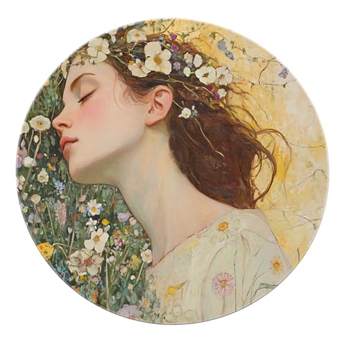 SHUODAOCO Floral Beauty Ölgemälde Zirkulärer Teppich 90cm - rutschfeste waschbare runde Teppiche für Wohnzimmer Schlafzimmer Waschtisch Flur Home Office SHUODAOCO Floral Beauty Ölgemälde Zirkulärer Teppich 90cm - rutschfeste waschbare runde Teppiche für Wohnzimmer Schlafzimmer Waschtisch Flur Home Office von SHUODAOCO