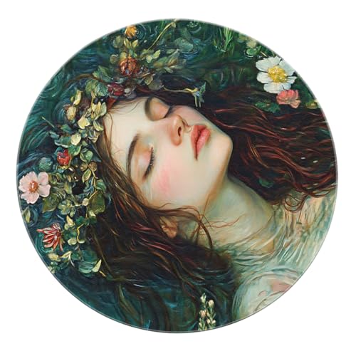 SHUODAOCO Floral Water Nymphe Runde Fläche Teppiche 120cm - Romantische Ölgemälde Stil Faltbare weiche Kreismatte für Schlafzimmer Wohnzimmer Foyer Klassenzimmer SHUODAOCO Floral Water Nymphe Runde Fläche Teppiche 120cm - Romantische Ölgemälde Stil Faltbare weiche Kreismatte für Schlafzimmer Wohnzimmer Foyer Klassenzimmer von SHUODAOCO