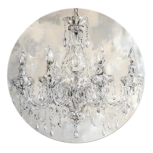 SHUODAOCO Glam Kristall Kronleuchter Runde Teppiche 60cm - Faltbarer weicher Kreis Teppich für Esszimmer Kinderzimmer Gästezimmer Wohnkultur Waschküche Spielzimmer von SHUODAOCO