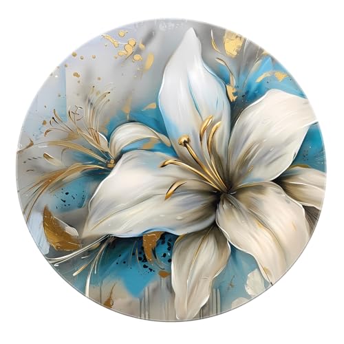 SHUODAOCO Lily Flower Muster Runder Teppich Frisch waschbarer Kreis Teppich rutschfeste Fußmatte für Schlafzimmer Nachttisch Eingangsbereich Kinderzimmer Büro College Dorm 200cm SHUODAOCO Lily Flower Muster Runder Teppich Frisch waschbarer Kreis Teppich rutschfeste Fußmatte für Schlafzimmer Nachttisch Eingangsbereich Kinderzimmer Büro College Dorm 200cm von SHUODAOCO