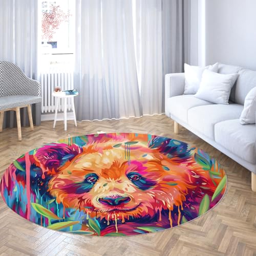 SHUODAOCO Mehrfarbiger Panda Runder Teppich 60cm - Moderne waschbare Türmatte rutschfest faltbar für Wohnzimmer Schlafzimmer Eingangsbereich Balkon Nachttisch SHUODAOCO Mehrfarbiger Panda Runder Teppich 60cm - Moderne waschbare Türmatte rutschfest faltbar für Wohnzimmer Schlafzimmer Eingangsbereich Balkon Nachttisch von SHUODAOCO